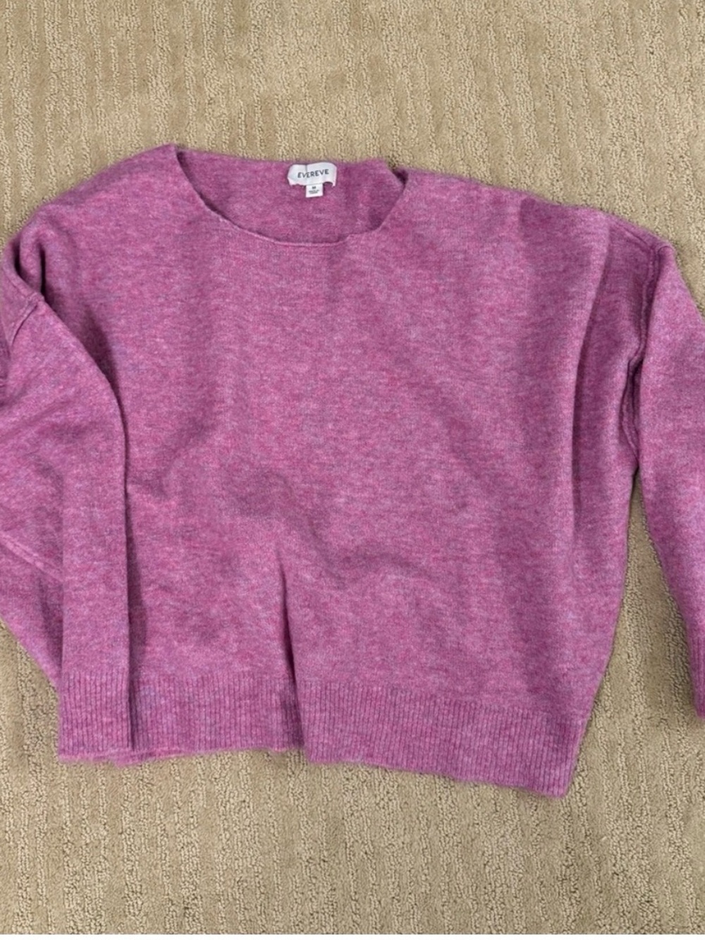 Evereve Cozy Heathered Rose Crewneck Sweater